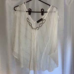 KM COLLECTIONS by MILLA BELL Women's Beautiful Sheer Blouse With Cami Sz 10